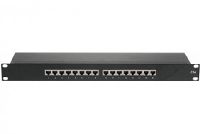 Tecline 257160 Patchfeld, Cat.5e, 16 Port, STP, 1 HE, 19 Zoll, schwarz