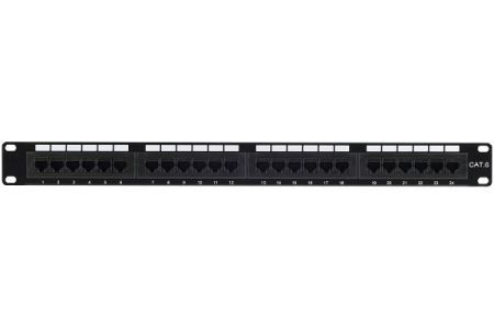 Exertis Connect 257250 Patchfeld, Cat.6, 24 Port, UTP, 1 HE, 19 Zoll,