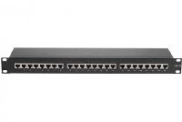 Tecline 257280 Patchfeld, Cat.6, 24 Port, STP, 1 HE, 19 Zoll, schwarz