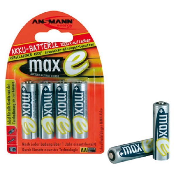 Ansmann 5035052 Ansmann maxE NiMH-Akku, sofort einsatzbereit, Mignon (
