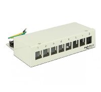 Delock 43336 DeLOCK Mini-Patchpanel, Keystone, 8 Port, lichtgrau RAL 7