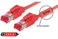 Tecline 718015R Patchkabel S/FTP, PiMF, CAT.6A EIA/TIA, Class EA, rot,