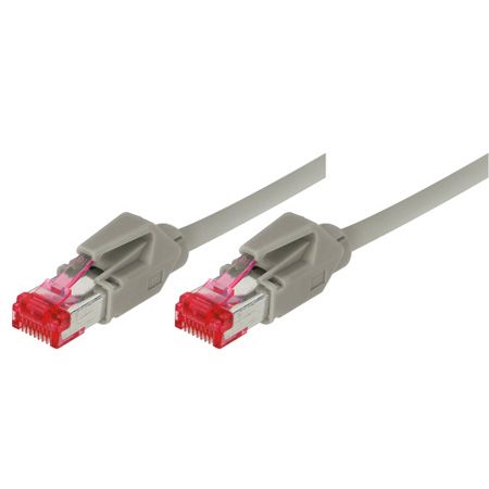 Tecline 71803 Patchkabel S/FTP, PiMF, CAT.6A EIA/TIA, Class EA, grau,