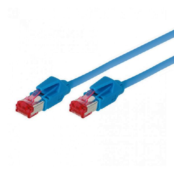 Tecline 73601B Patchkabel S/FTP, PiMF, CAT.6A EIA/TIA, Class EA, blau,