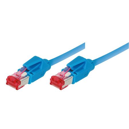 Tecline 73610B Patchkabel S/FTP, PiMF, CAT.6A EIA/TIA, Class EA, blau,