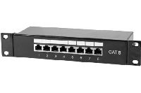 Dexlan 754720 Dexlan 10 Zoll Patchfeld, 8-fach, Cat.6, 1 HE, schwarz
