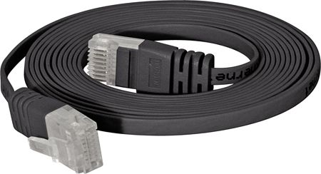 Tecline 77810S High Quality Flachband Patchkabel Cat. 6, U/UTP, schwar
