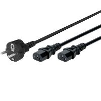 Exertis Connect 808420 Y-Netzanschlusskabel, Schutzkontaktstecker gera