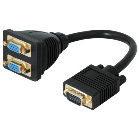 Tecline 137030 VGA Y-Adapterkabel, 2x 15pol HD D-Sub Buchse / 15pol HD
